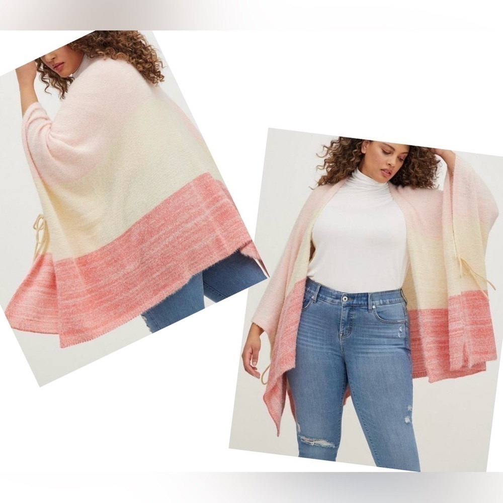 Torrid Colorblock Knit Ruana Multicolor - Picture 3 of 8